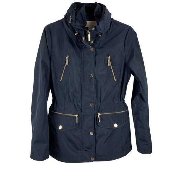 Michael Kors Jackets & Blazers - MICHAEL KORS Womens Navy Blue Rain Coat Jacket Size: XS